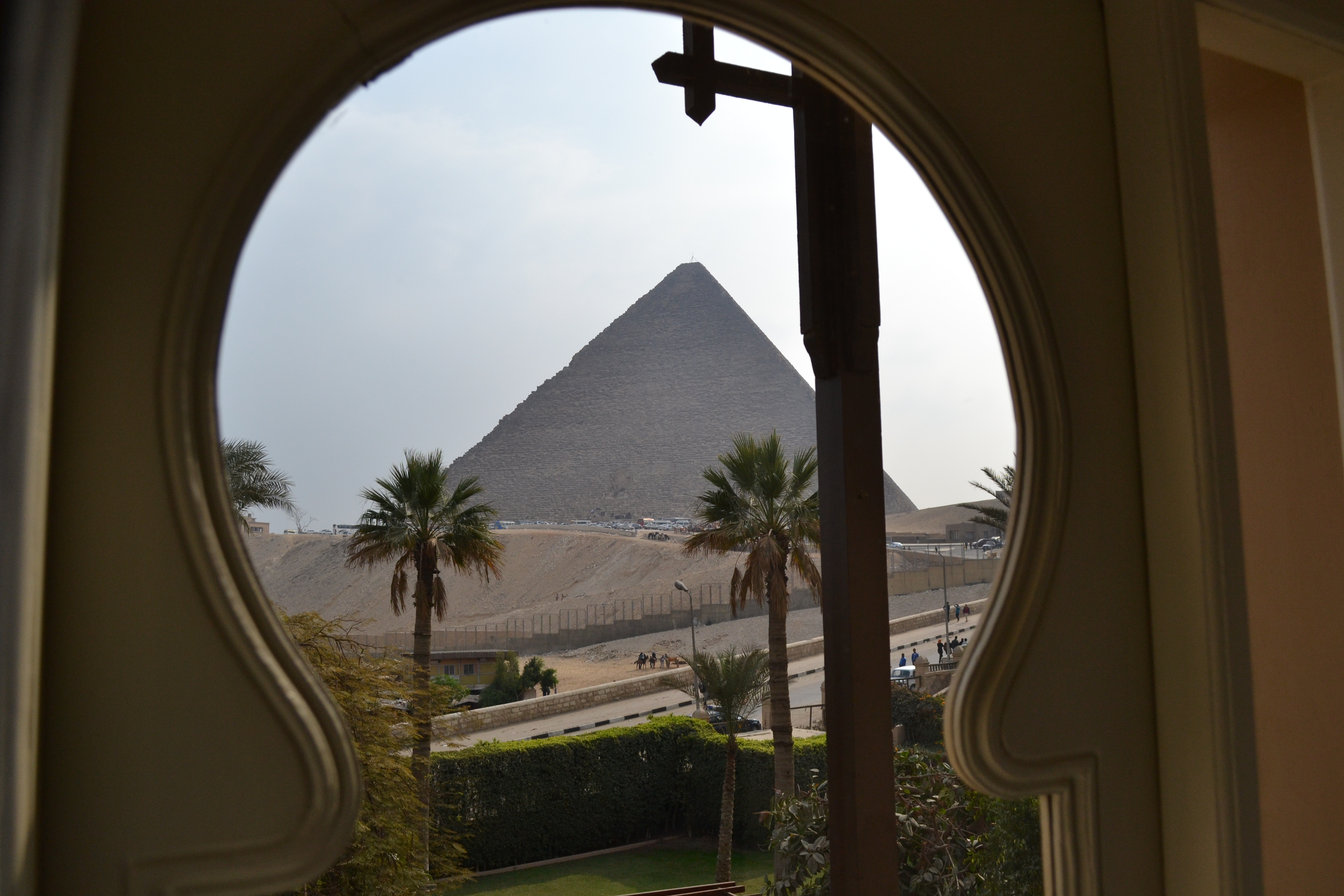 View from inside the 'Carter Suite' which hosted Jimmy Carter. Many of Mena House's rooms feature similar views.