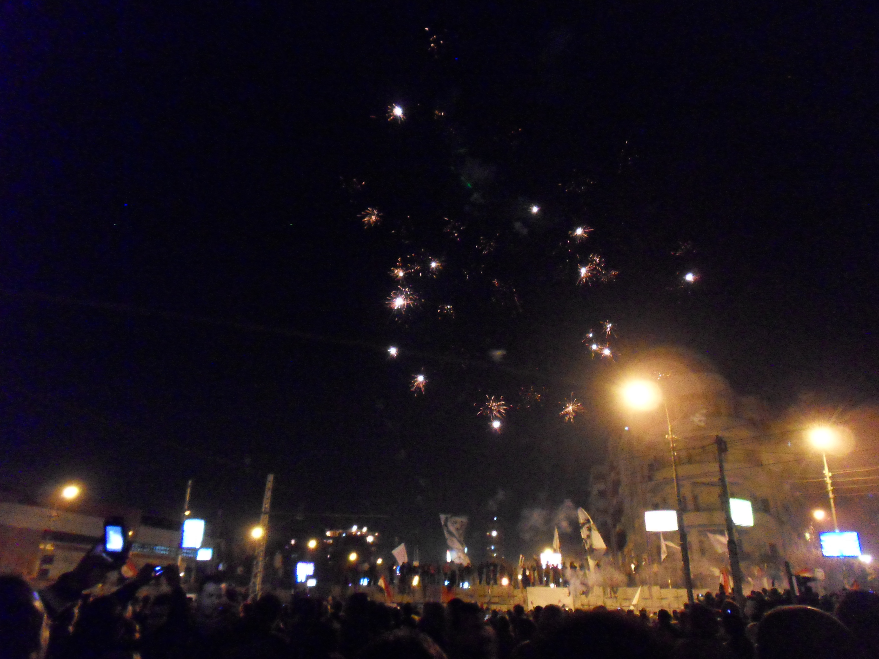 What is a protest without some fireworks? Sadly my camera wasn't great at capturing them.