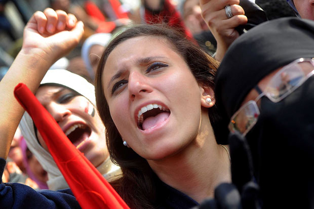 Egyptian women protesting for equality.