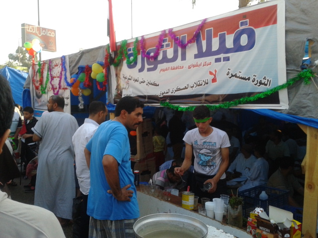 Demonstrators also have access to much-needed coffee and tea