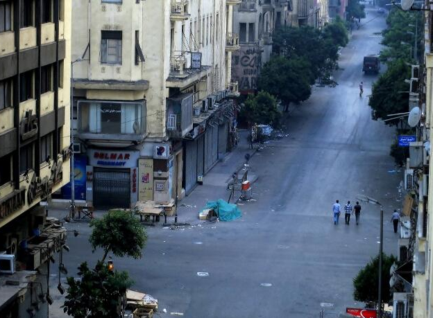 Minutes after the curfew ended in Cairo yesterday