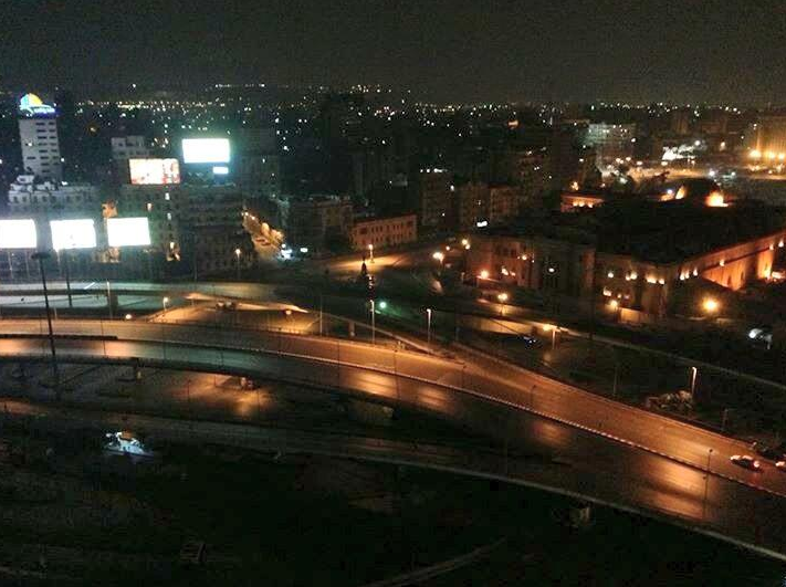 Cairo completely silent during the curfew.