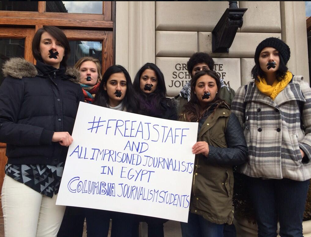 Even students from Columbia University protested (via @SalmaAmer from Twitter). 