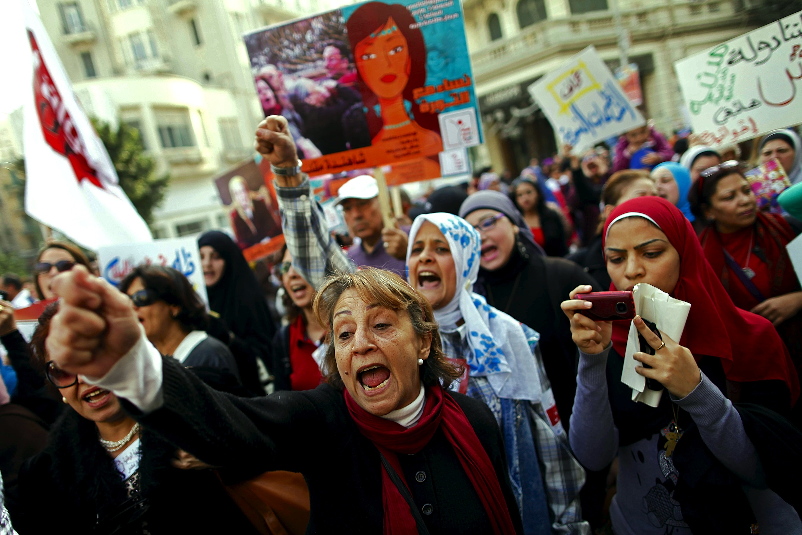 Egyptian women mark International Women's Day in 2013 by taking to the streets. Credit: AFP