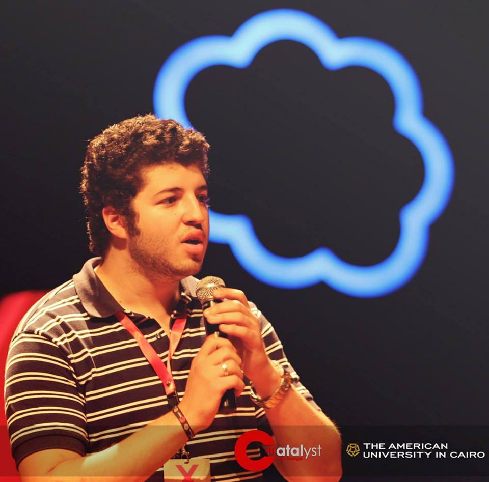Amr Ashraf speaking at 'Catalyst for Change'