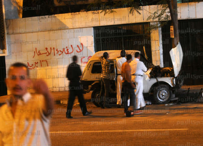 The scene of the fourth explosion in Egypt in the late hours of Friday. Credit: Al-Masry Al-Youm