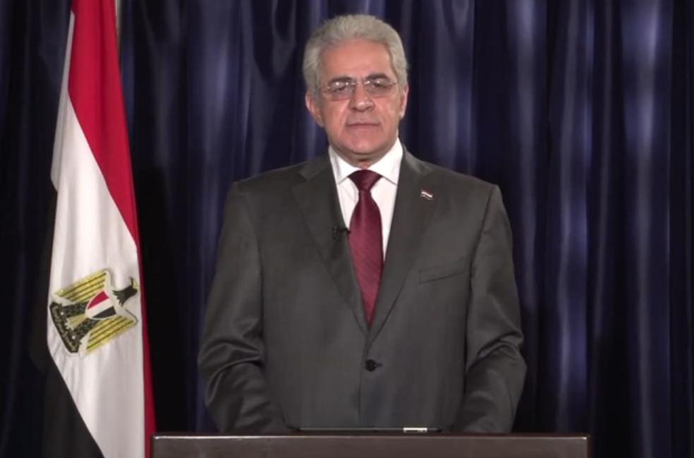 Presidential Candidate Hamdeen Sabahi during his televised speech.