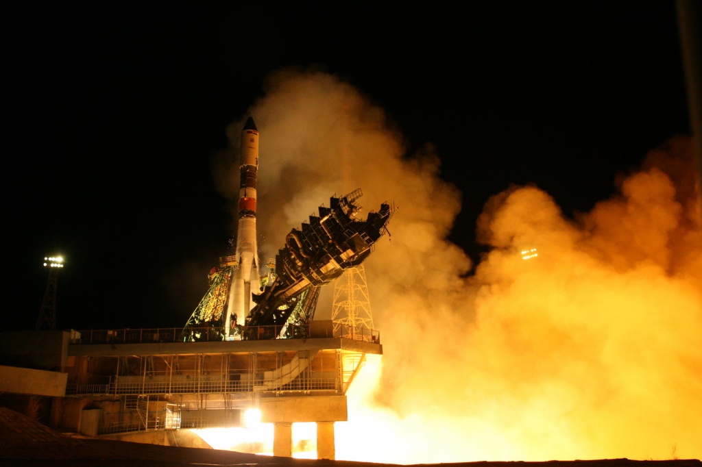 The satellite during its launch last month