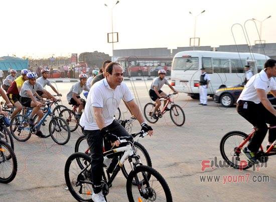 President Al-Sisi at the marathon earlier this morning. 