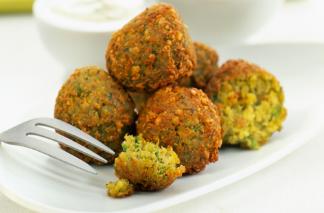Falafel balls can be eaten alone or in pita bread with tahini.