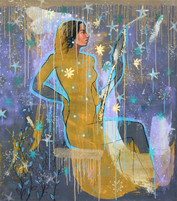 The Bride, Acrylic and oil colors on canvas, 140 x 120 cm (Reda Abdel Rahman, 2013)