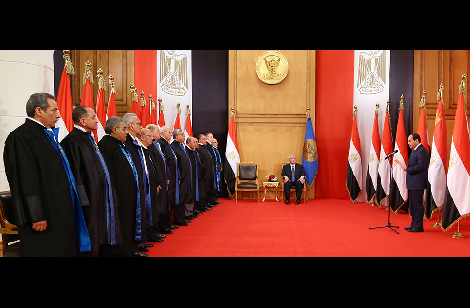 President Abdel Fattah Al- Sisi was sworn into office yesterday at the High Constitutional Court. Photo: AP