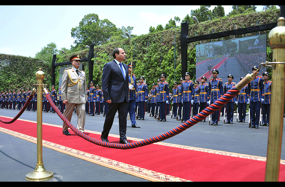 President Abdel Fattah Al-Sisi inspecting the Honor Guard. Photo: AP