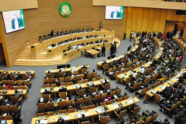 A view taken during the opening session of the AU on January 30, 2014 at the AU headquarters in Addis Ababa. 