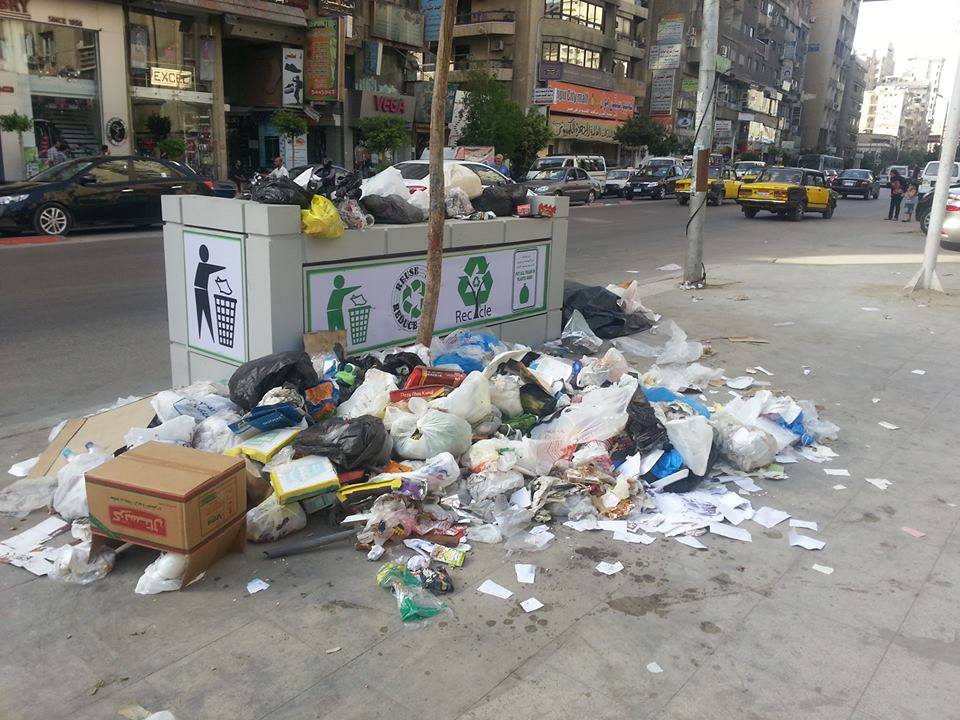 The day after a new rubbish bin was installed on Alexandria's streets.