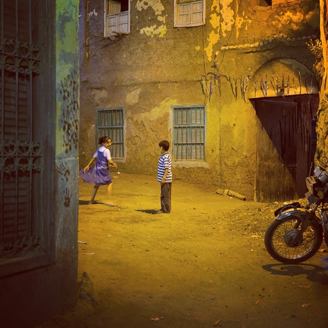 Photo by Tinne Van Loon While attending a friend’s wedding in Koum el Atroun, a remote village two hours outside of Cairo, I saw this scene in the side street. These children were playing together under the light of a street lamp and it was just such a simple reminder of how innocent and beautiful childhood can be in all its simplicity. This is a universal moment that anyone can connect with, no matter where they’re from. A nice detail that is more Egypt-specific is the bloodied hand prints from Eid on the wall on the left, which actually look quite child-like as well.