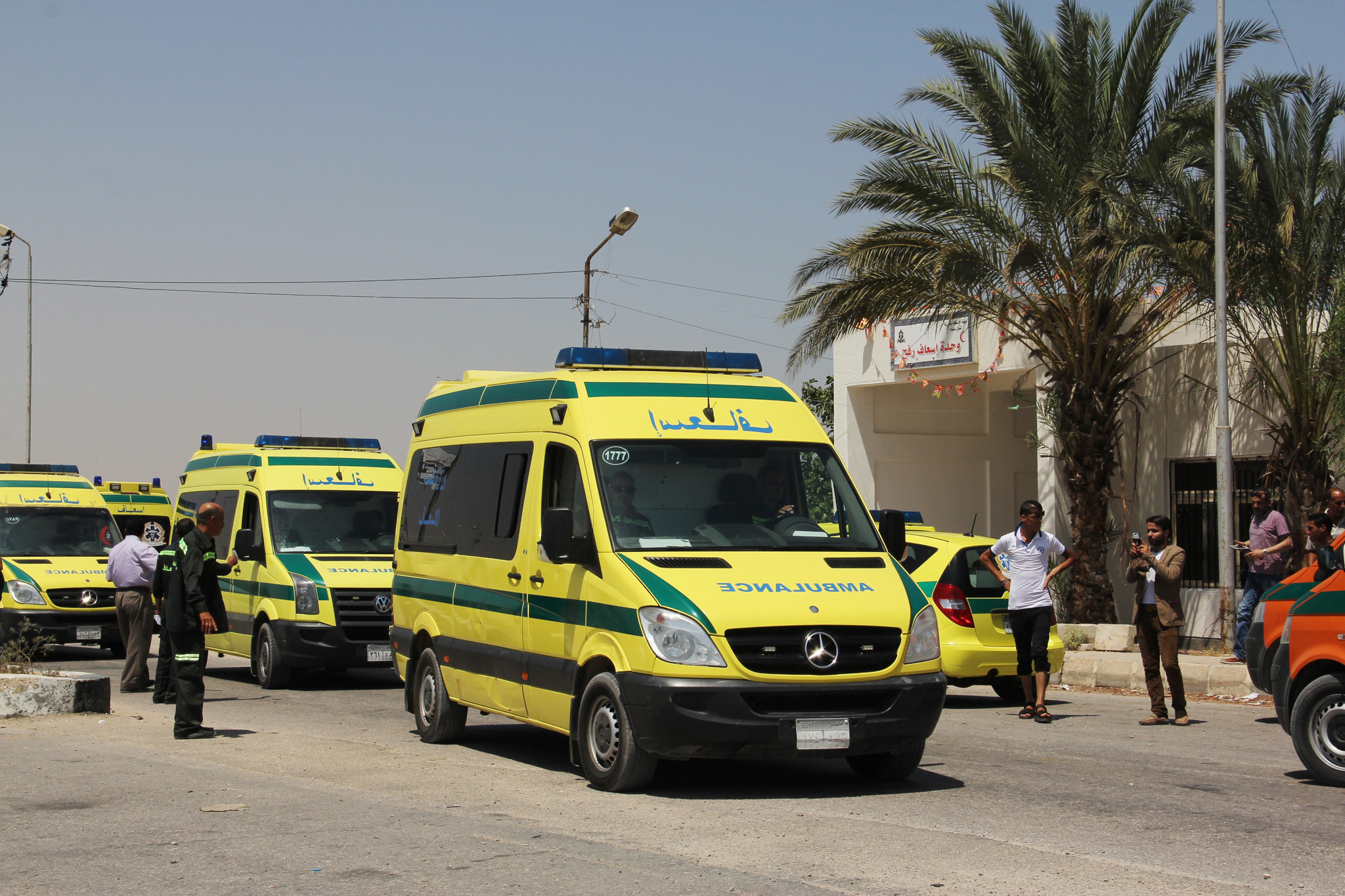 Archive photograph of ambulances. Credit: Muhamed Sabry/ AP
