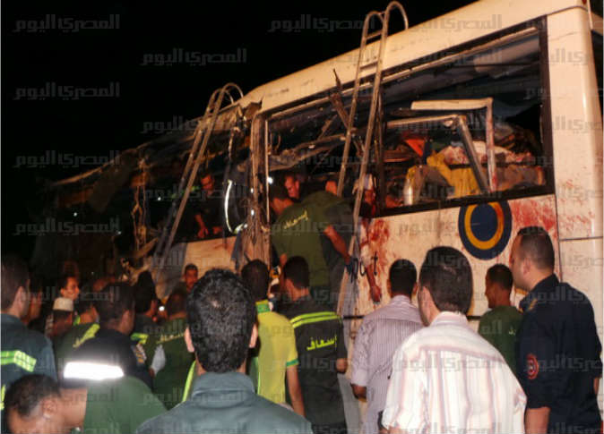 Scene of the bus crash  near Sharm El-Sheikh. Credit: AMAY