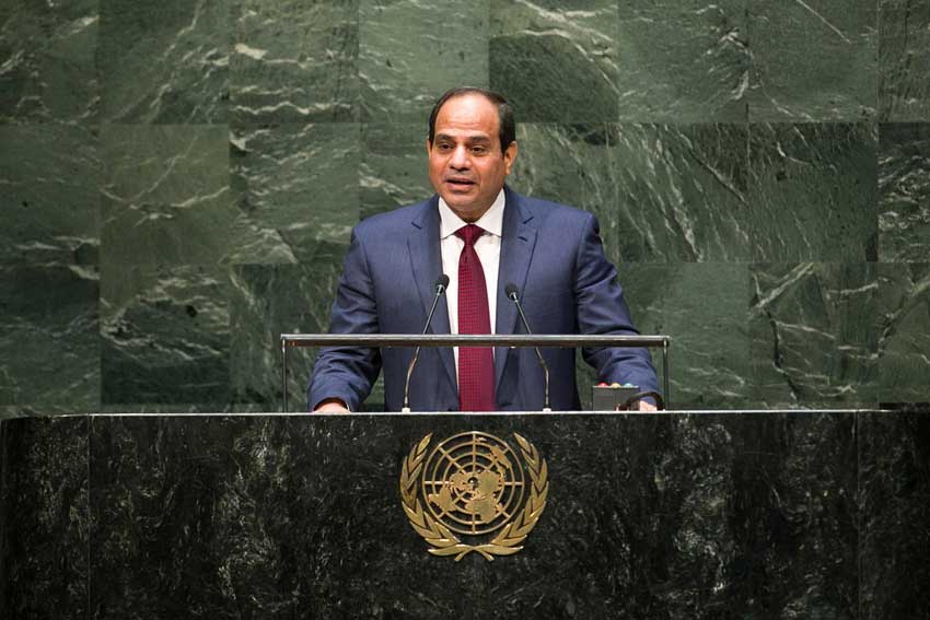 Egyptian President Abdel Fattah Al-Sisi addresses the 69th Session of the General Assembly.