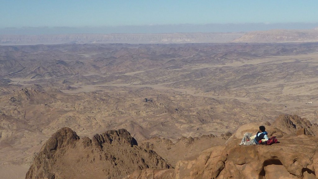 Where the highlands meet the lowlands: the view from Jebel Tarkiba, near St Katherine. 