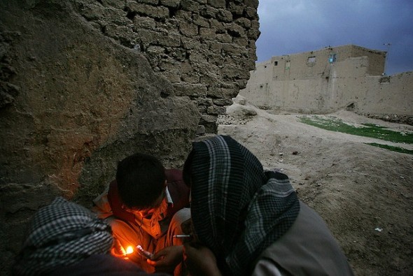 Afghan-Iranian addicts. Kabul, 2005.