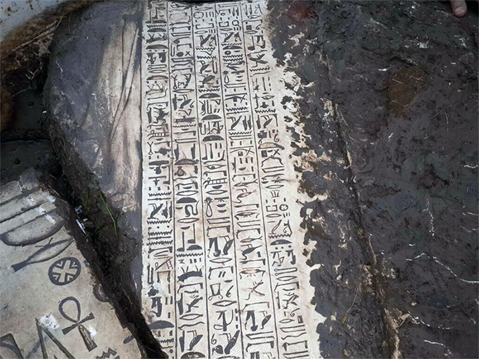 One of the ancient items found scribed with hieroglyphics. Credit: Ahram
