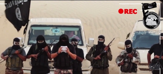 A snapshot from a video released on Twitter by Ansar Bayt al-Maqdis on August 28, 2014.