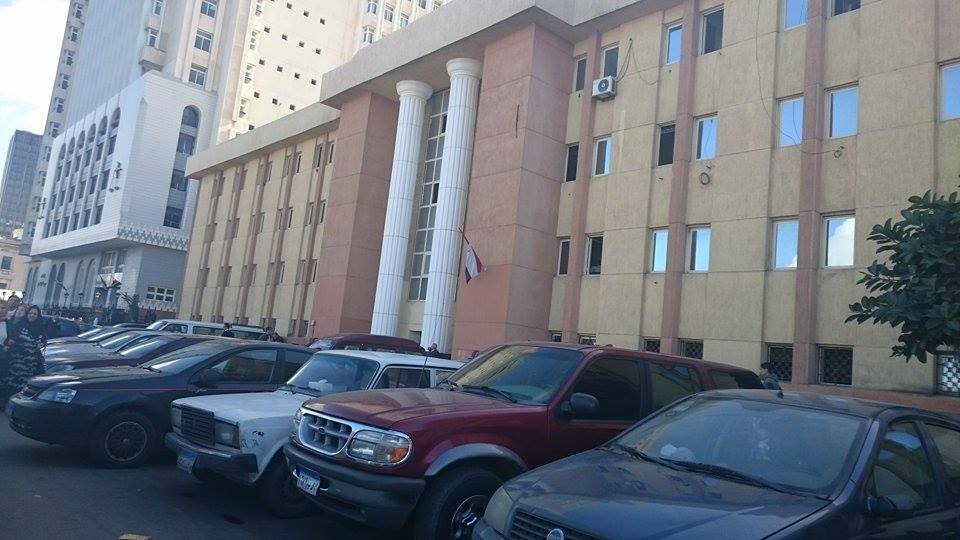 Illegally parked cars outside Alexandria's court.