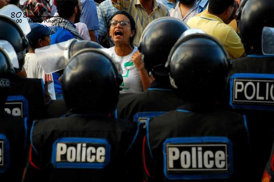 (Archive) Activist and Lawyer Mahienour El-Massry in a protest - Photo from Facebook