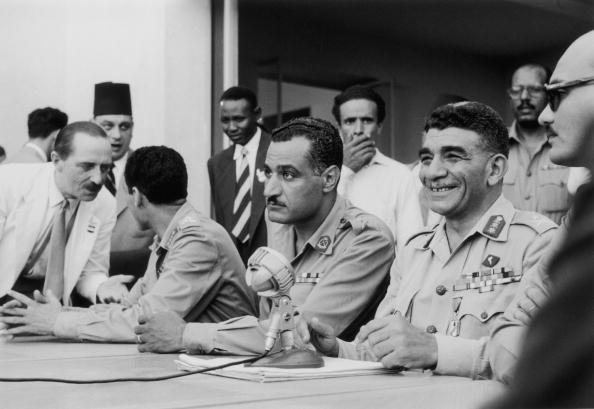 Mohamed Naguib and Gamal Abdel Nasser one year after the 1952 revolution