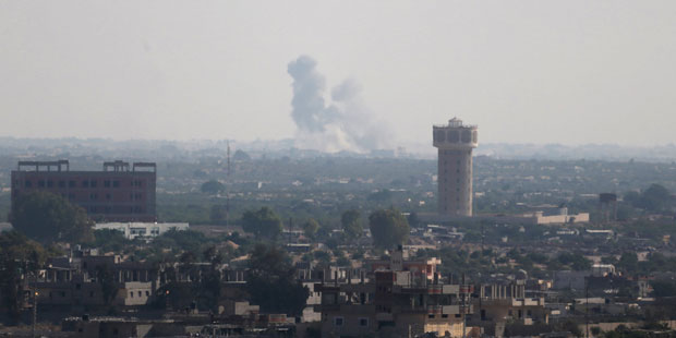Smoke Rises In Egypt’s North Sinai As Seen From The Border Of Southern Gaza Strip With Egypt – REUTERS