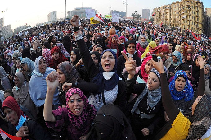 Women protesters in Tahrir square in Cairo, Egypt, 22 November 2011. Credit: Mohamed Omar/ EPA