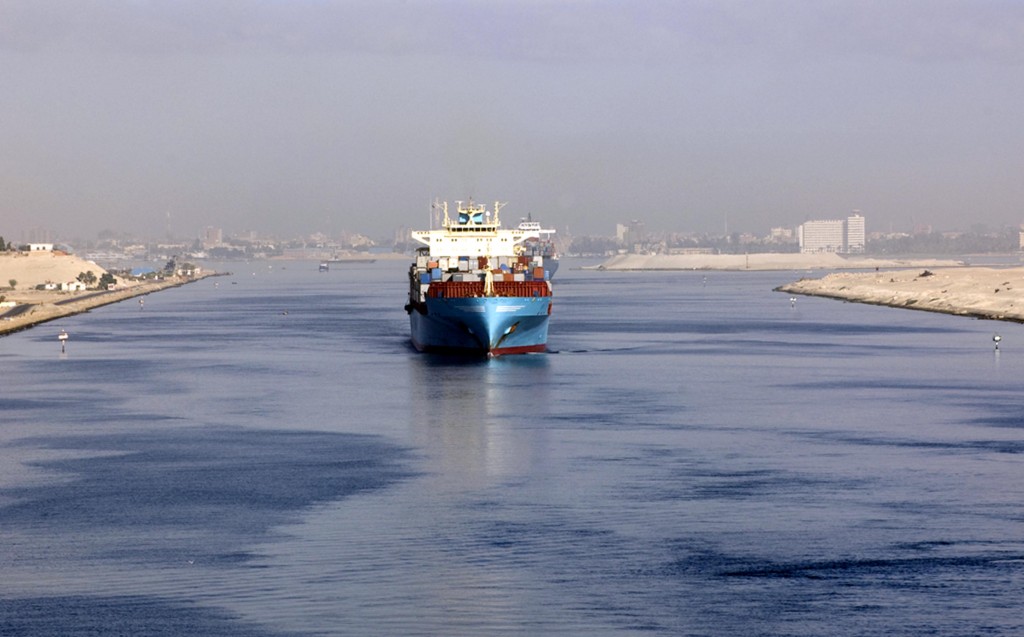 Egypt's New Suez Canal saw the passage of three container ships on its first day of trials. Source: Shutterstock