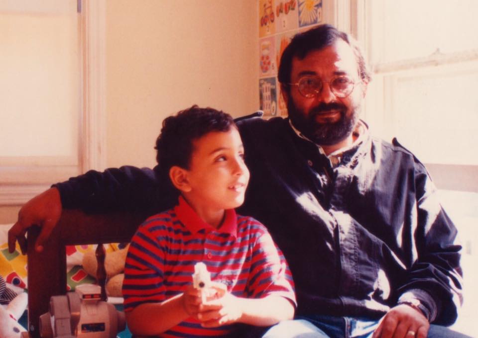 Hani with his son Cherif at their first New Jersey home