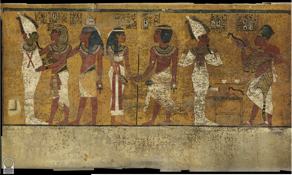 North wall of the Tutankhamun burial chamber. Credit: Factum Arte