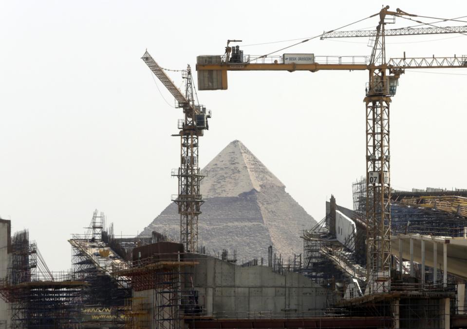 The site of the Grand Egyptian Museum, located near the Giza Pyramids. (AP Photo/Amr Nabil)