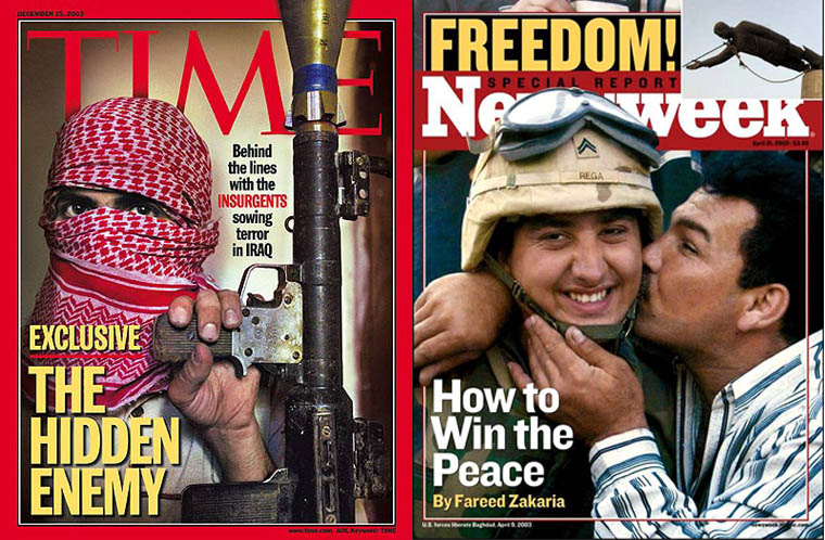 Iraq War as portrayed on two popular American news magazines