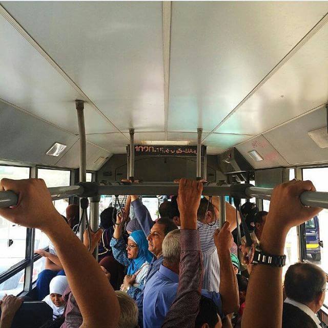 The daily struggle on a bus in Egypt. Photo by Ahmed Fouad