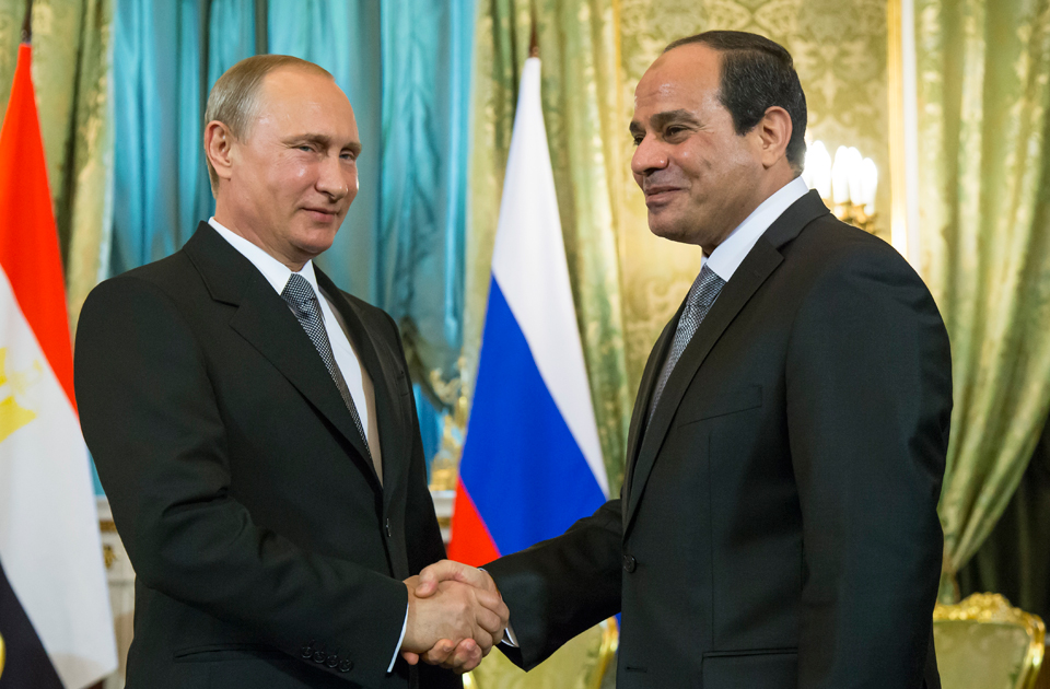 Putin and Sisi meet in Moscow, marking the fourth time since 2014 that the two leaders have met. (AP)