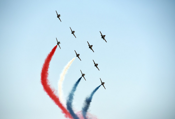 The celebrations also included a parade by Egypt's air force