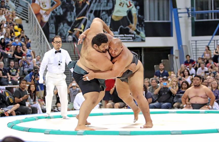 Egypt's new US Sumo champion on the left.
