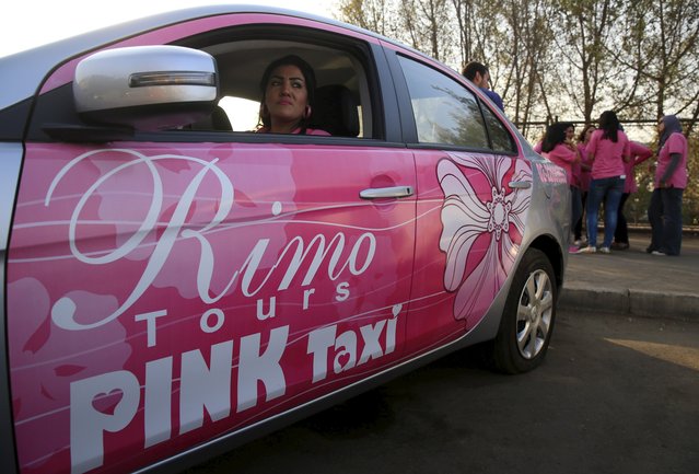 Pink Taxi is Egypt's first women-only taxi service, aimed at combating sexual harassment. Credit: Amr Abdallah Dalsh/ Reuters