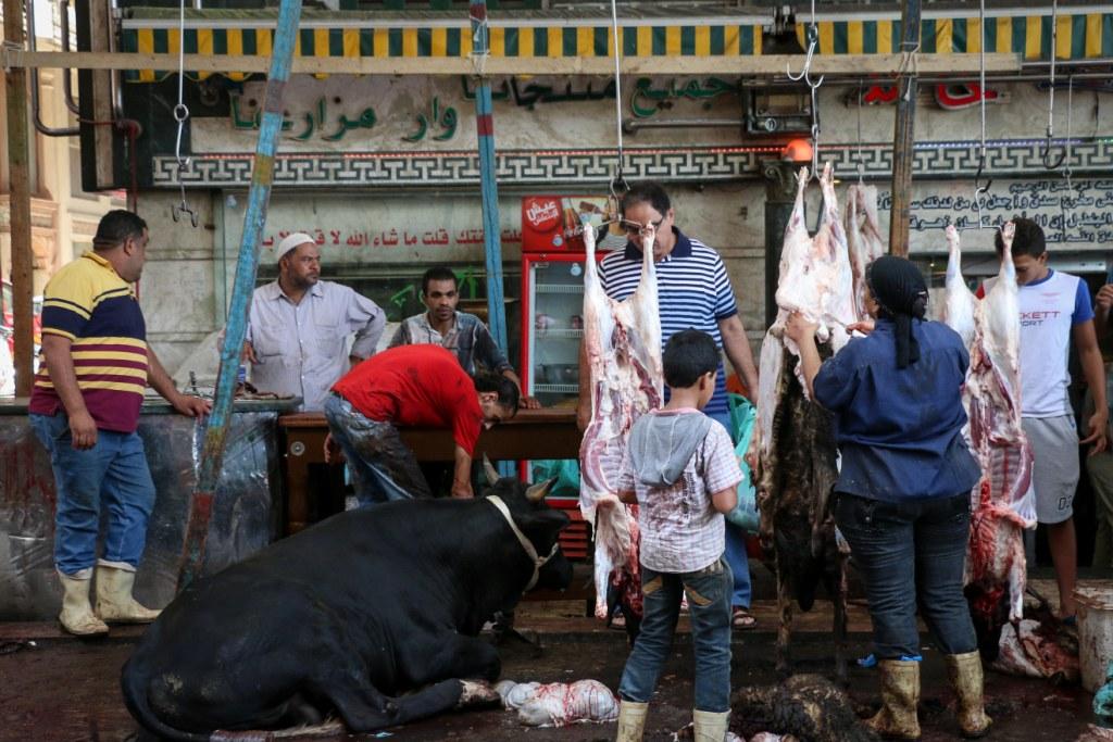 Butchers following the Eid sacrifice of animals, September 24, 2015. PHOTO: Asmaa Abdel Latif, Aswat Masriya.