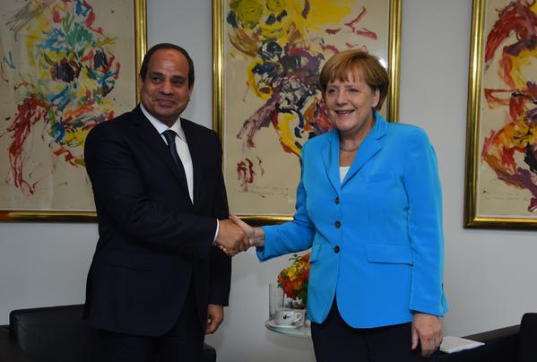 Sisi and German Chancellor Angela Merkel