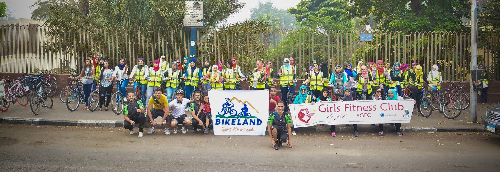 Egyptian women cycled through 13.6 kms to raise awareness about breast cancer. Courtesy of Bike Land
