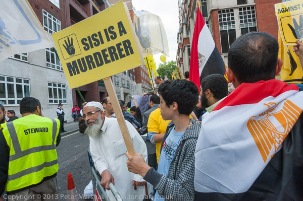 Anti-Sisi protestors in London. PHOTO: Peter Marshall/MyLondonDiary
