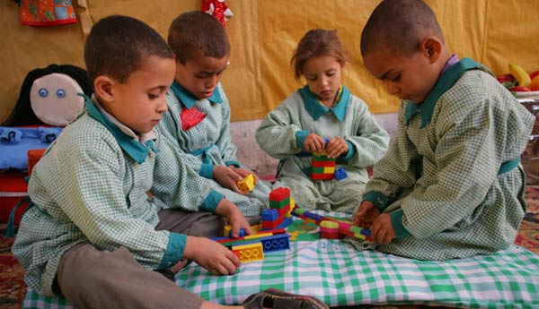 Children play at a UNICEF-supported community preschool in Qena Governorate, Egypt. Photo: UNICEF/Giacomo Pirozzi