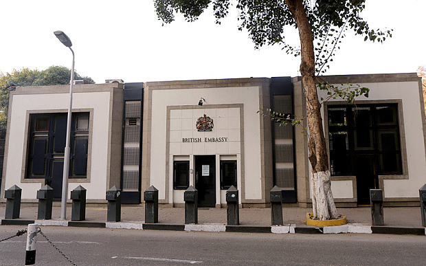 The British Embassy in Cairo. Photo: Khaled ElFiqi (EPA)