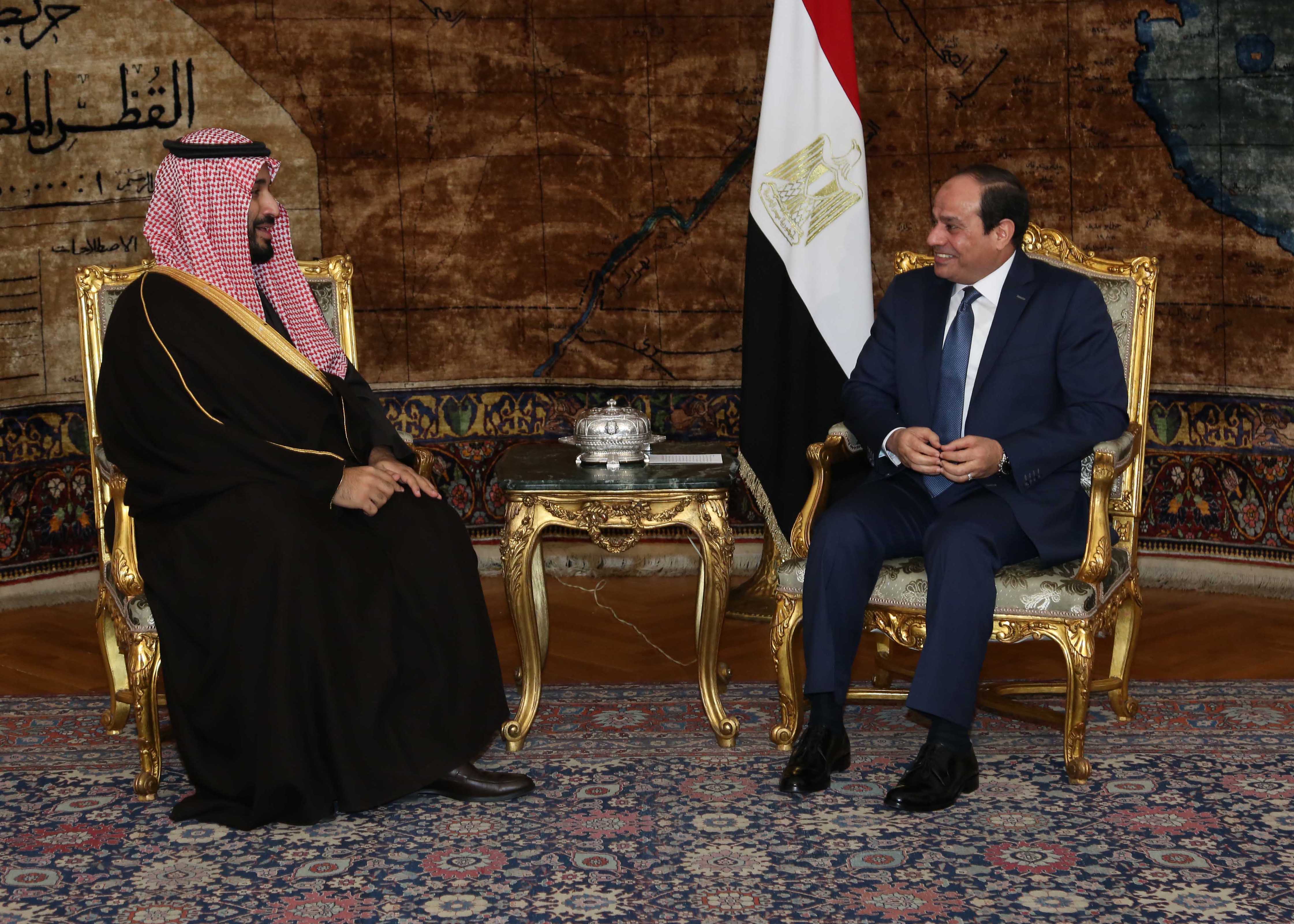 President Abdel Fattah al-Sisi with Saudi Crown Prince Mohamed bin Salman bin Abdel Aziz, Dec. 15, 2015. Presidency Handout.