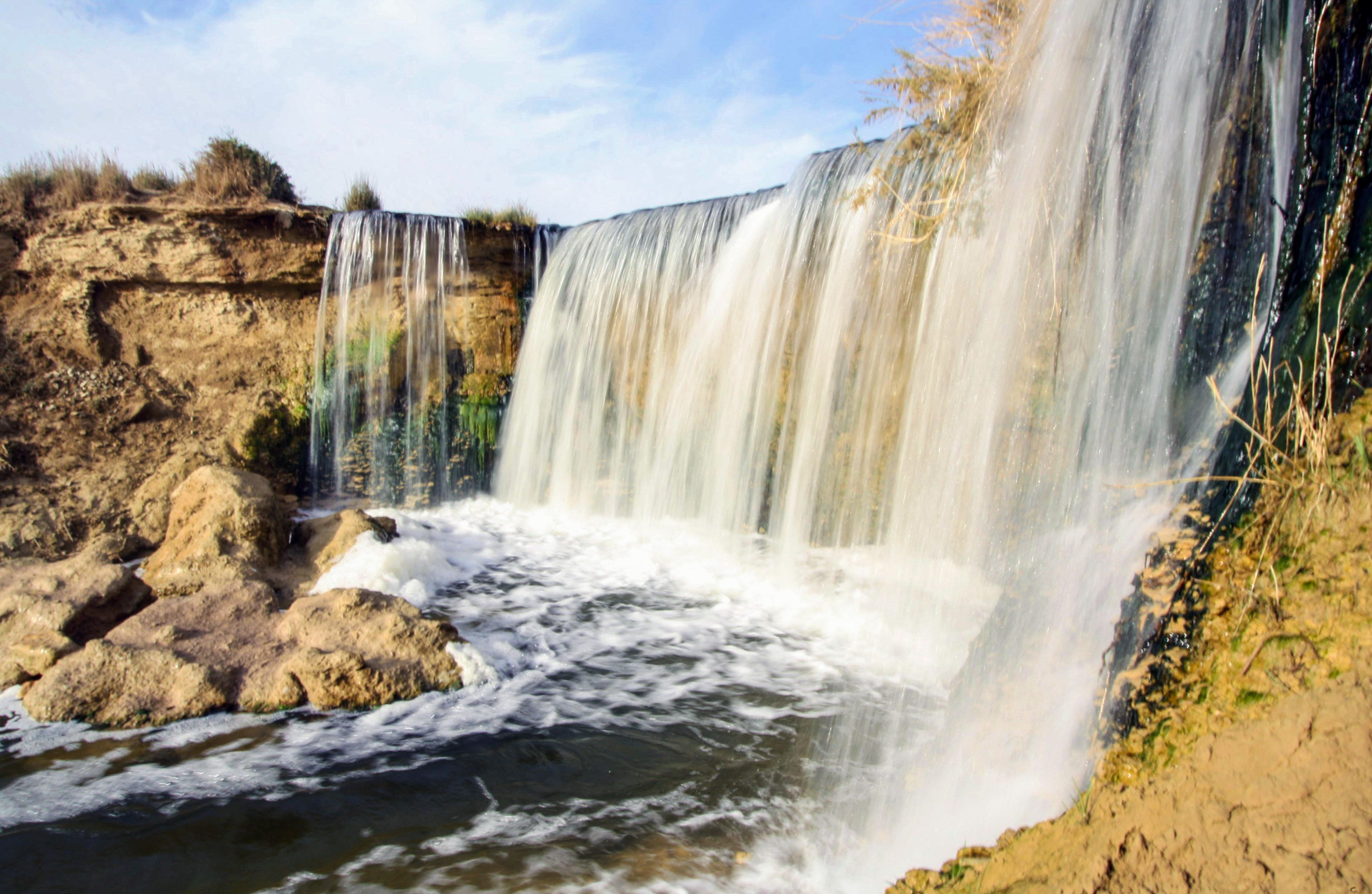 One side of Fayoum's famous waterfalls situated in Wady al-Rayan protectorate. Credit: Enas El Masry